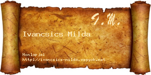 Ivancsics Milda névjegykártya